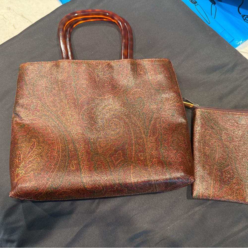 ETRO Paisley Pattern E Logo Plastic Handle PVC Pouch
Handbag (2PIECE) - Picture 4 of 16